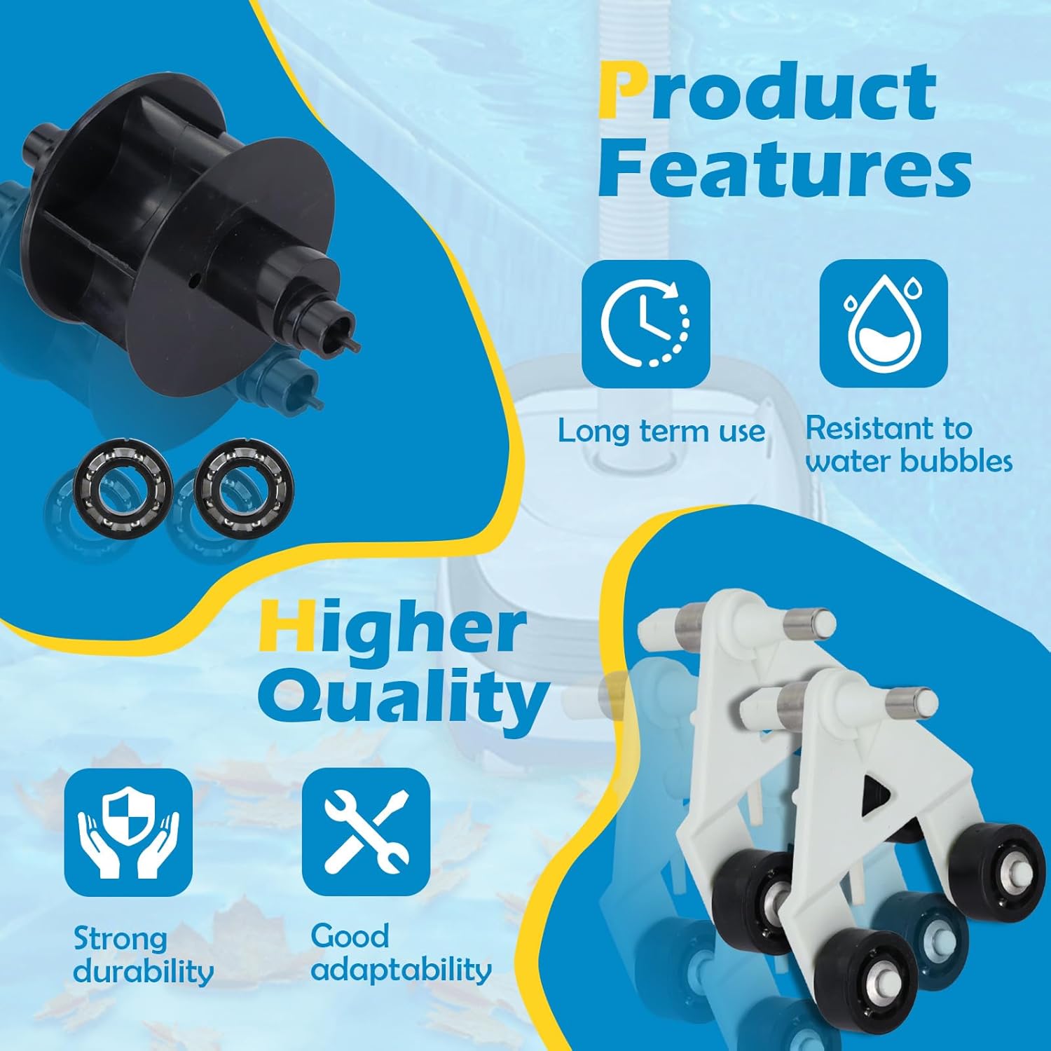 Kefly AXV621DAT Universal Pool Cleaner A-Frame/Turbine Kit Compatible with Hayward Aquabug Navigator Aquadroid Diver Dave Wanda The Whale Pool Vac Vacuum Parts