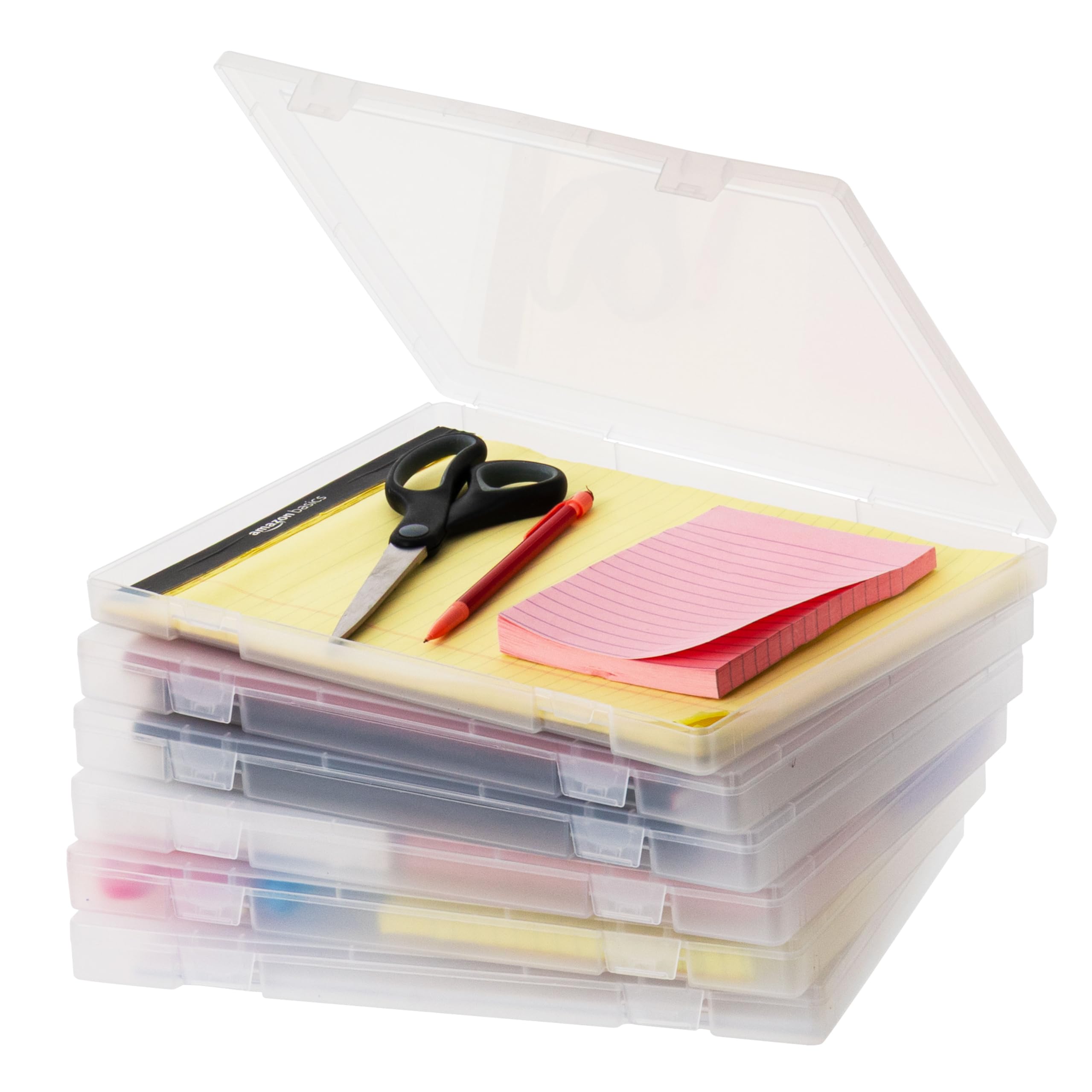 IRIS USA File Box |Made in USA| Fits 8.5"x11" A4 Paper, (6-Pack) - Clear