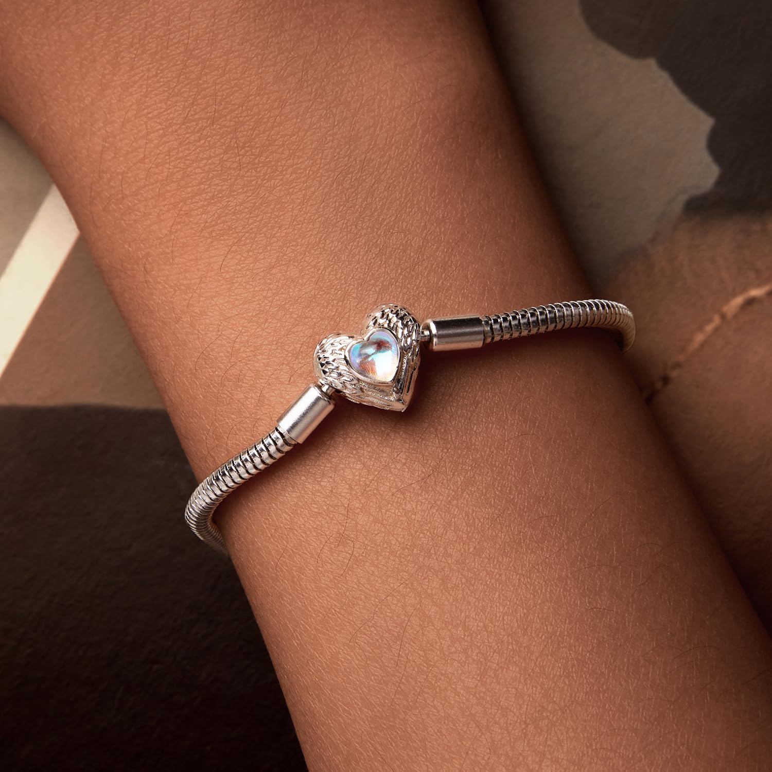 YCTTKDD Armbänder aus 925er-Sterlingsilber für Damen, Schlangenketten-Armbänder für Mädchen, Schmetterlings-Armband, Herz-Armbänder für Damen, Verschiedene Silberfarben