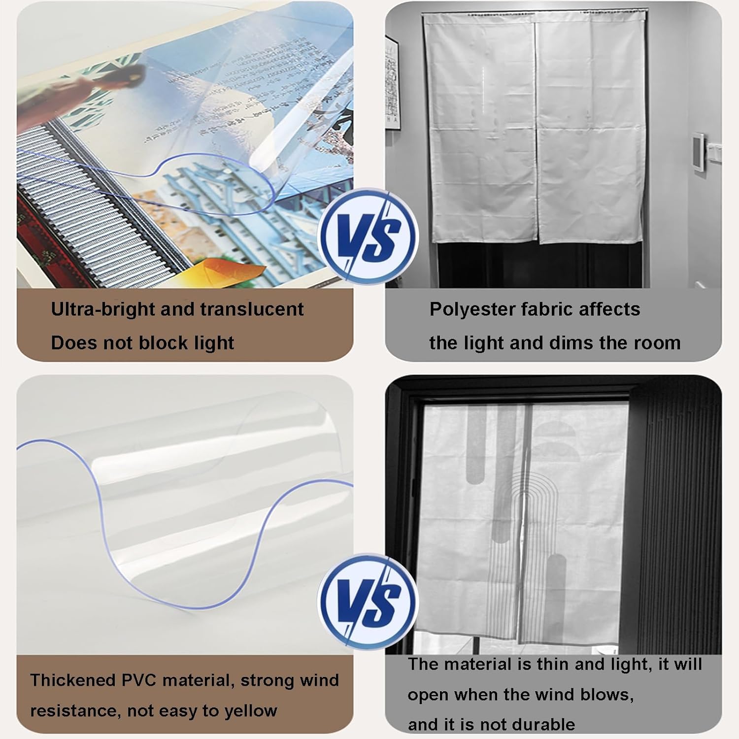 PVC Freezer Strip Curtain Door - Waterproof, Transparent Door Curtain for Warehouse & Shops, Blocks Wind, 105x220cm (41.34x86.61in)