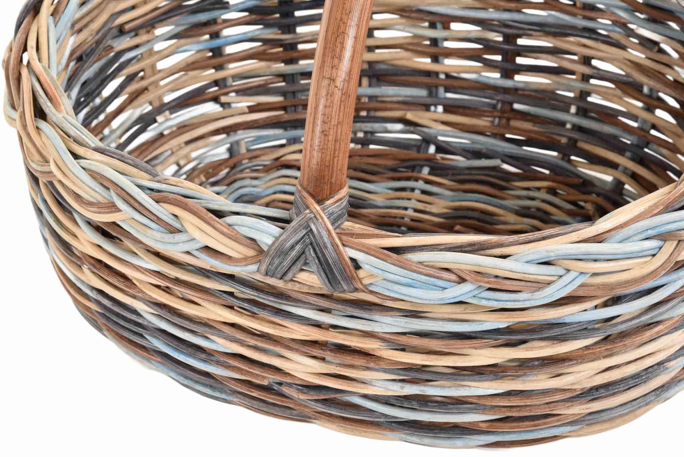 Kosz samochodowy na zakupy, naturalny rattan, z uchwytem, lekki i stabilny (wielokolorowy)