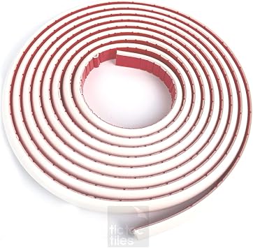 Tic Tac Tiles 9.84 Ft Peel and Stick Trim for Backsplash Tile Edge Self-Adhesive Flexible Liner for Corner Decor in White