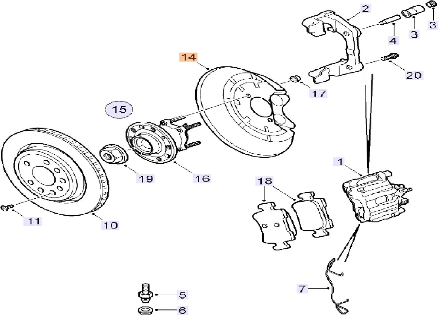 Saab Original 9-3 Rear Left or Right Disc Brake Rotor Backing Plate 12777863