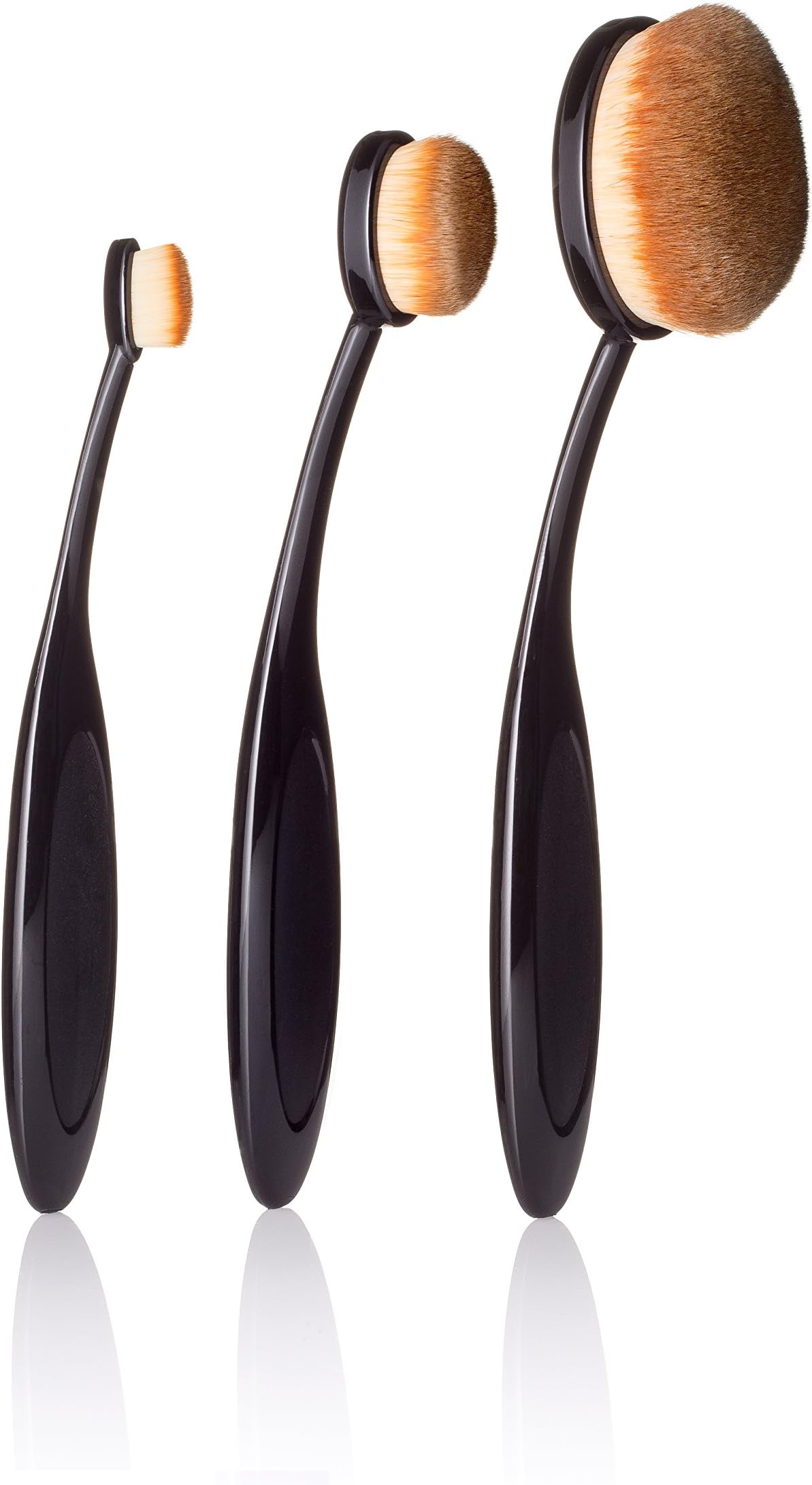 3 Piece Oval Makeup Brush Set || The Essentials Set By Kitsune Beauty