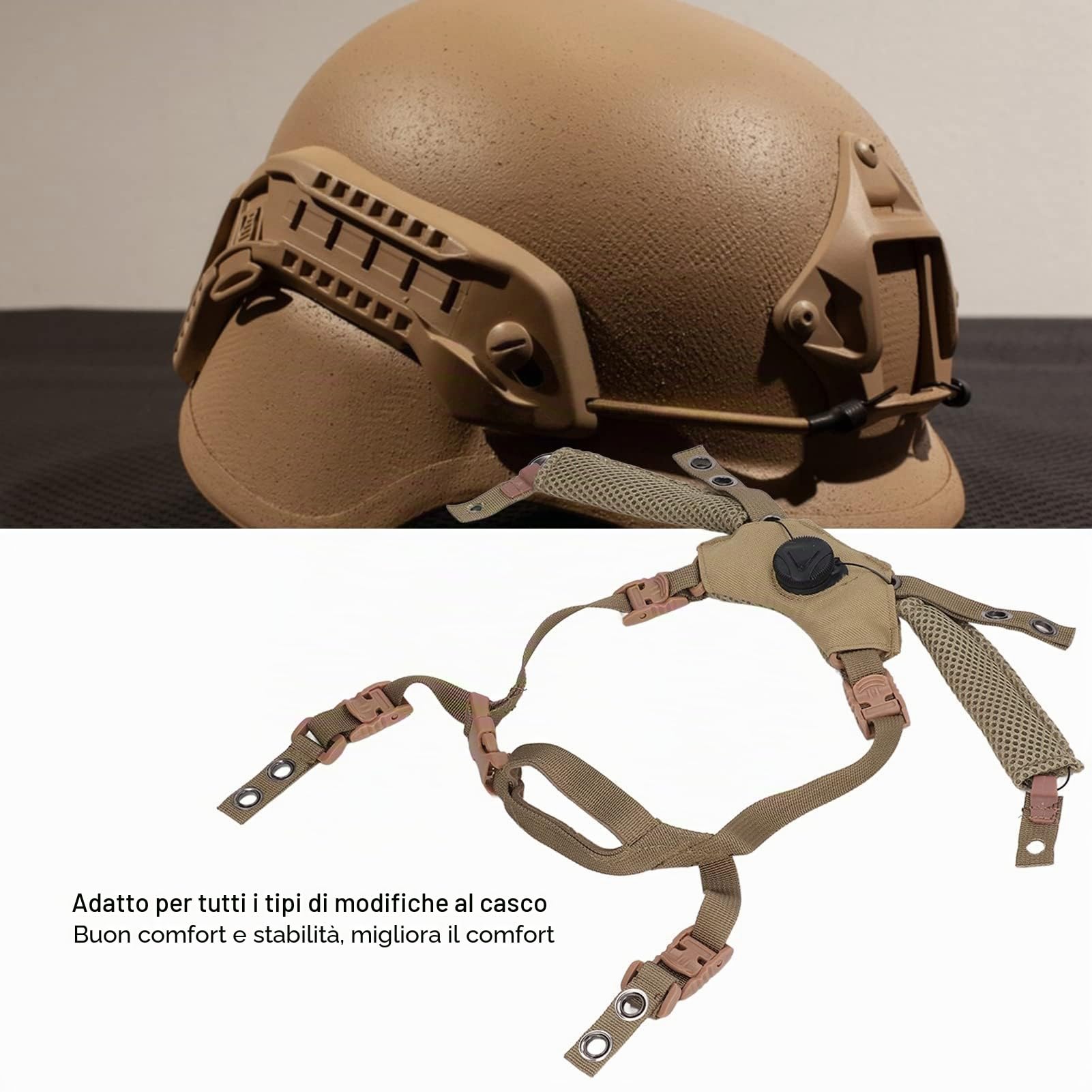 Sistema di Sospensione del Quadrante del Casco Sottogola, Cinturino Sottogola del Casco Airsoft Tattico Regolabile, Sistema di Sospensione del Quadrante del Casco Wendy Sottogola