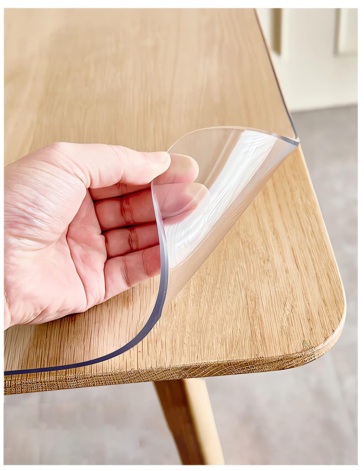 Generico Tovaglia PVC Trasparente Copritavolo Plastificata Impermeabile 3mm Pellicola Protettiva Copri 100x70cm Lavabile pellicola Tovaglia Antimacchia per Scrivania Tavolino Pellicola Tavolo