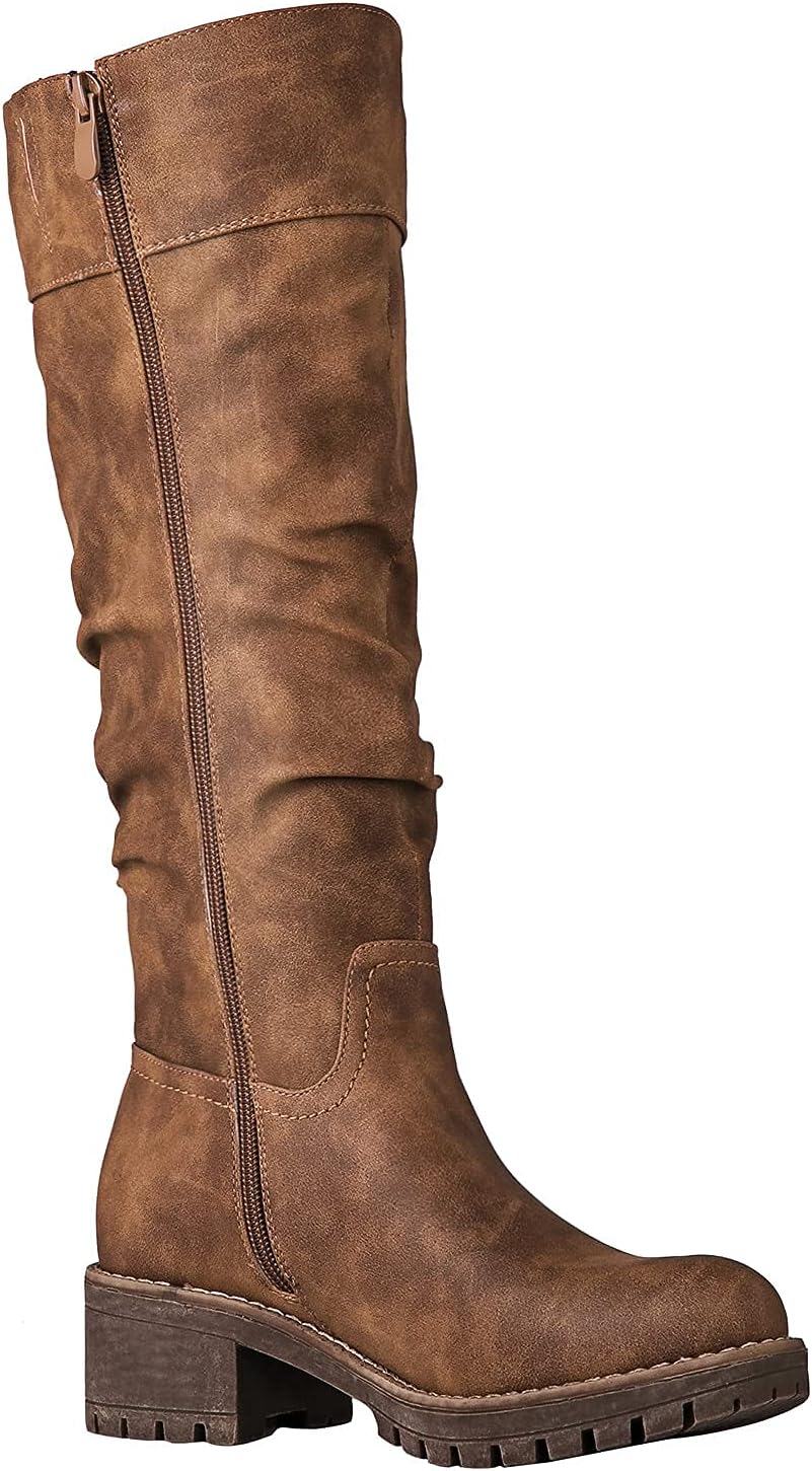 GLOBALWIN Women's Chunky Low Heels Boots Knee High Boots For Women - Image 3