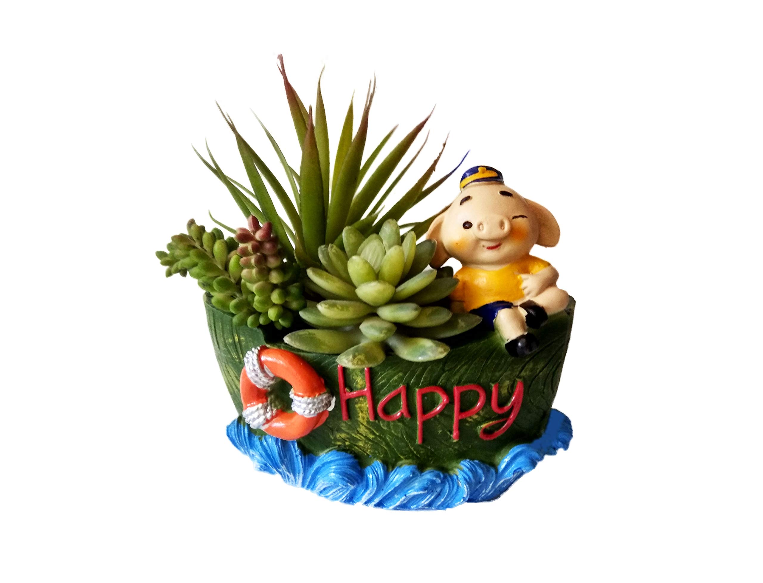 Homesutraa Resin Boat Shape Happy Planter Pot-Handmade Hand Painted Unique Decor Showpiece Gift Item (10inch, Multi-Color, 1 Piece, 14X24.5X14 cm) (B08HL25ZWD) Amazon Price History, Amazon Price Tracker
