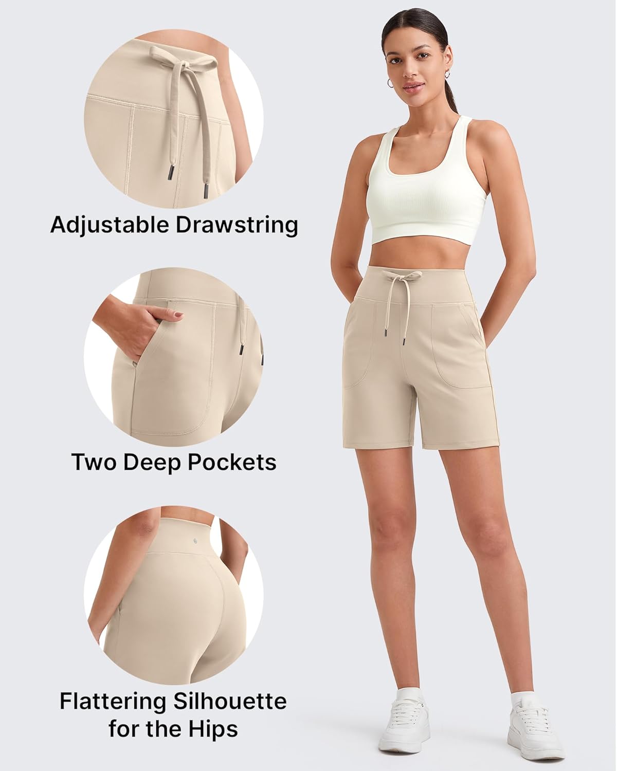 G4Free Women's Athletic Running Shorts High Waisted Summer Casual Shorts for Golf Yoga with Pockets - Image 2