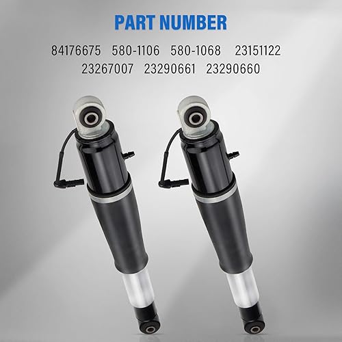 Miniatura 4 de 84176675 23151122 23267007 23290661 Par de amortiguadores de aire trasero con repuesto eléctrico para Chevrolet Tahoe Suburban Cadillac Escalade ESV
