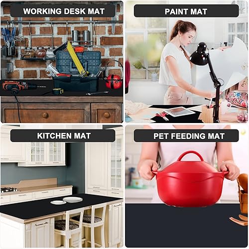 Miniatura 7 de Alfombrillas de silicona extra grandes para encimera de cocina de 47 x 23.6 pulgadas, alfombrilla más grande resistente al calor, alfombrilla de