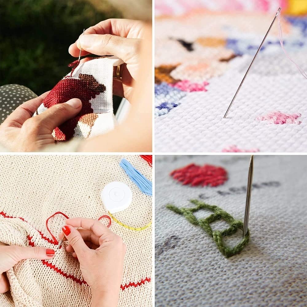 JFDBGU Kit de Herramientas de Punto de Herramientas de Costura Paño Bordado de Bordados Aros de Gama Completa de Kit de Bordado a Mano para Adultos y Principiantes para niños