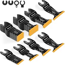 Bionso 20 PCS Titanium Oscillating Tool Blade Cuts Metal and Wood, Sharp and Durable Multitool Blades, Multi Tool Blades Kits, Oscillating Saw Blades Fit Dewalt Milwaukee Ryobi Makita Worx Rockwell