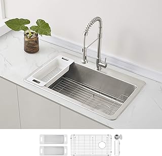 Amazon Com Stainless Steel Drop In Kitchen Sink