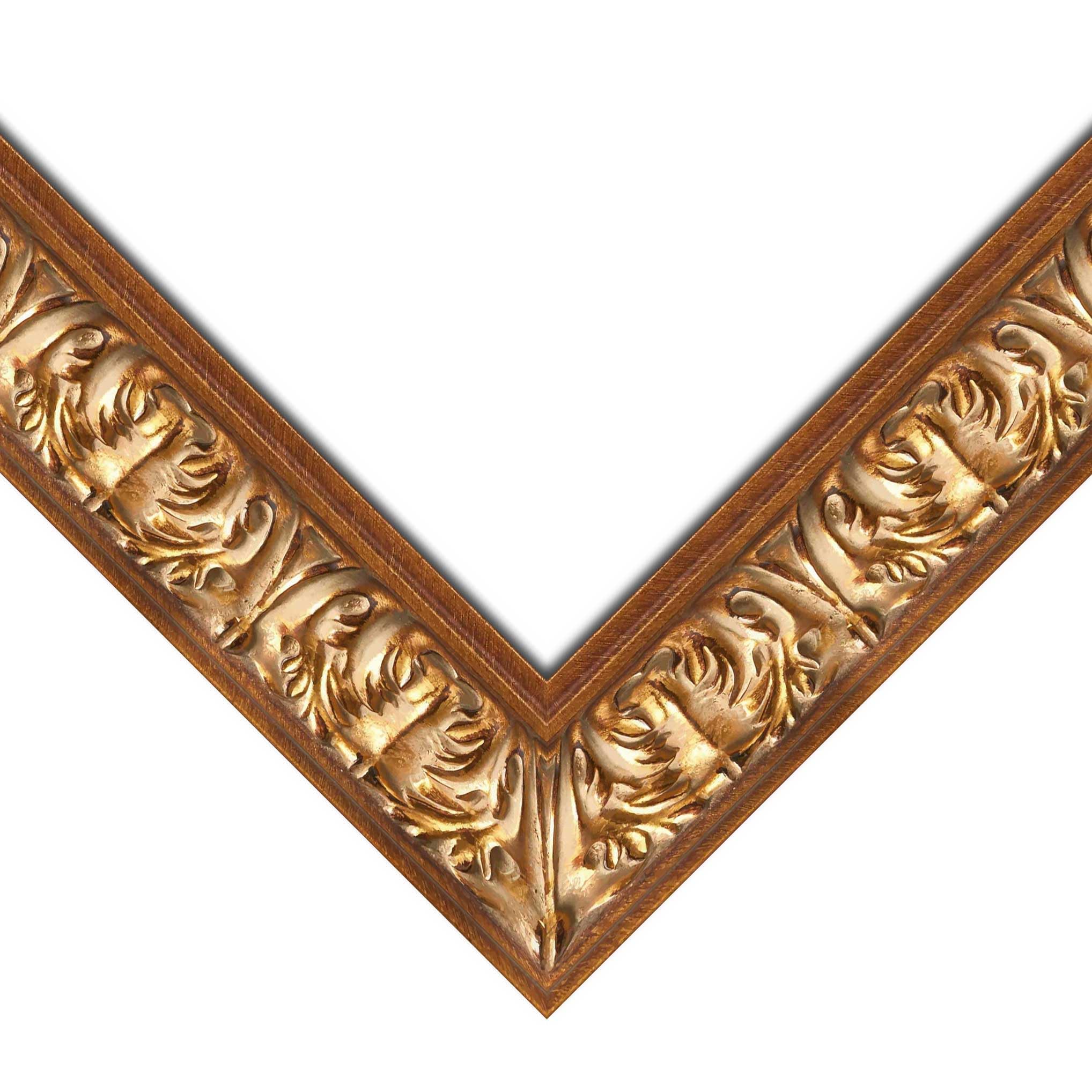 CountryArtHouse Picture Frame Moulding (Wood) 100ft Bundle - Ornate Antique Gold Finish - 3.5