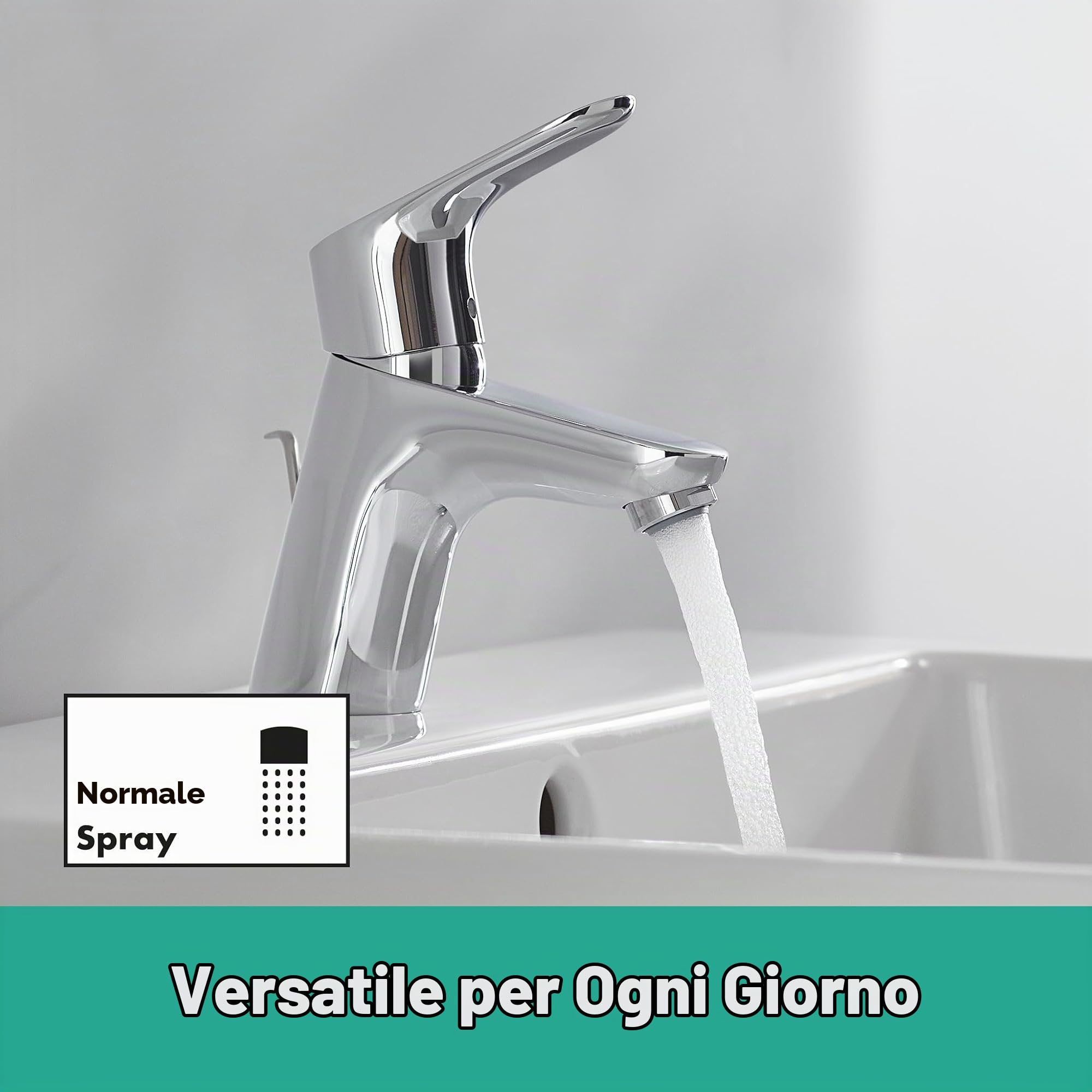 hansgrohe Focus Miscelatore monocomando lavabo 70 con tirante cromo, 31730000