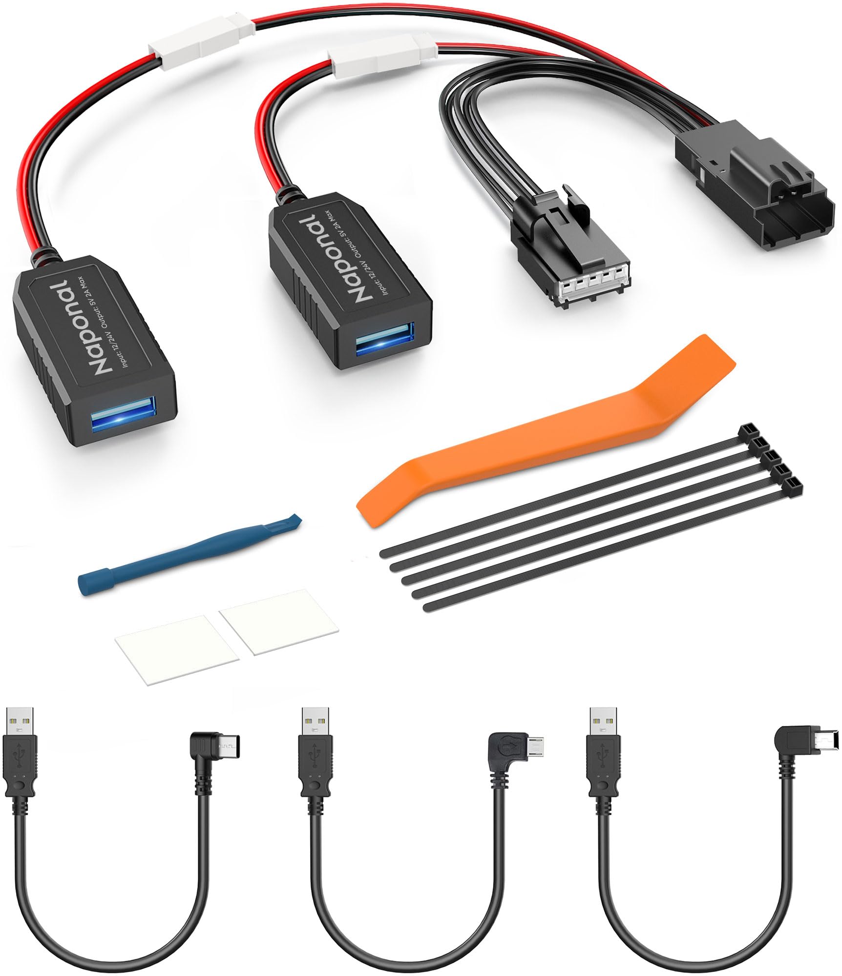 Naponal GPS Dash Cam Power Adapter,(5Pin Type F Connector)Mirror Camera Radar Charger Station GPS Dashcam Charger Cable for Select Ford Bronco Sport,Explorer and More with Auto-dimming Rearview Mirror