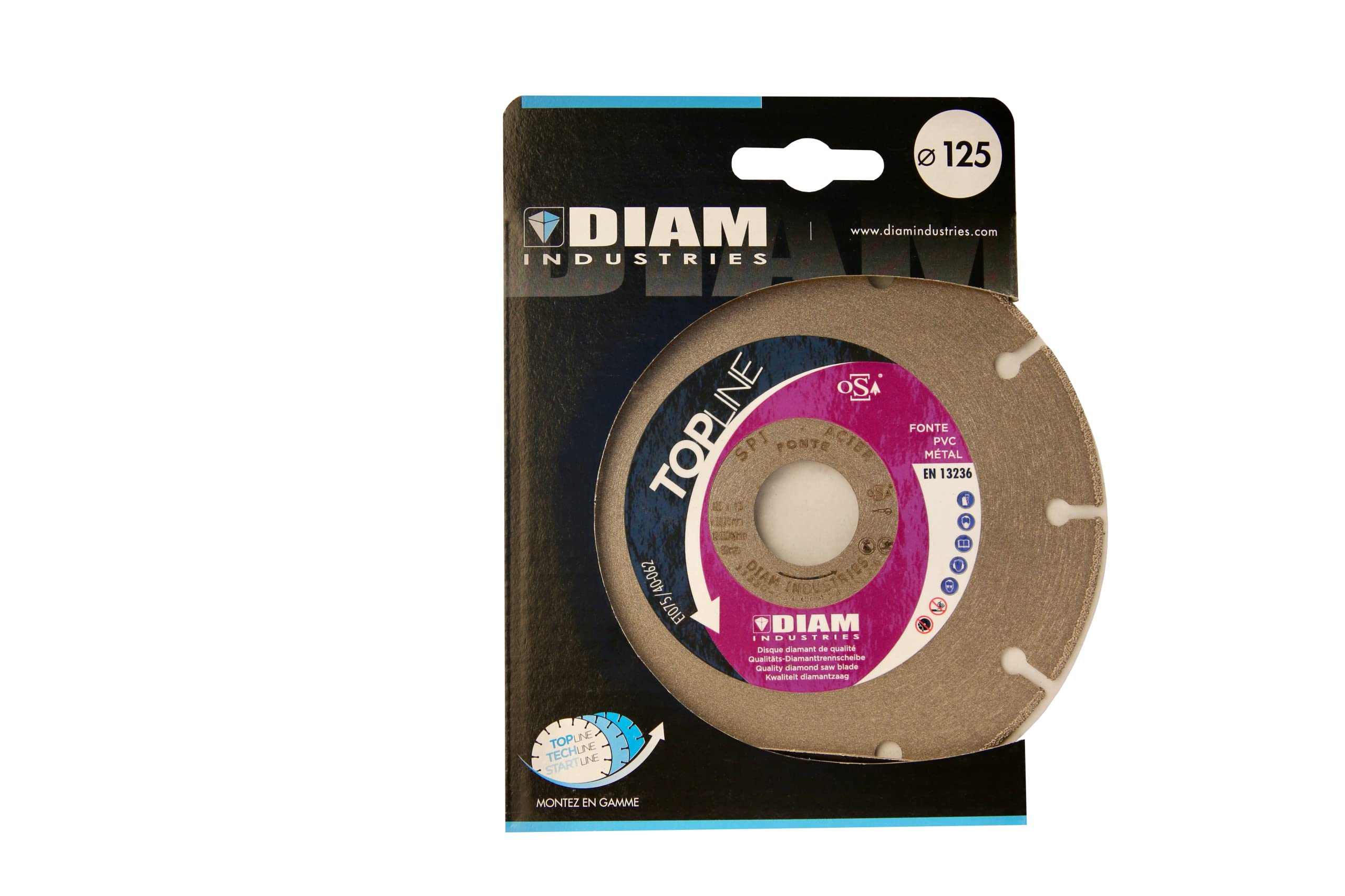 Diam Industries SPI125/22 Topline - Disco diamante, 125 mm, color gris