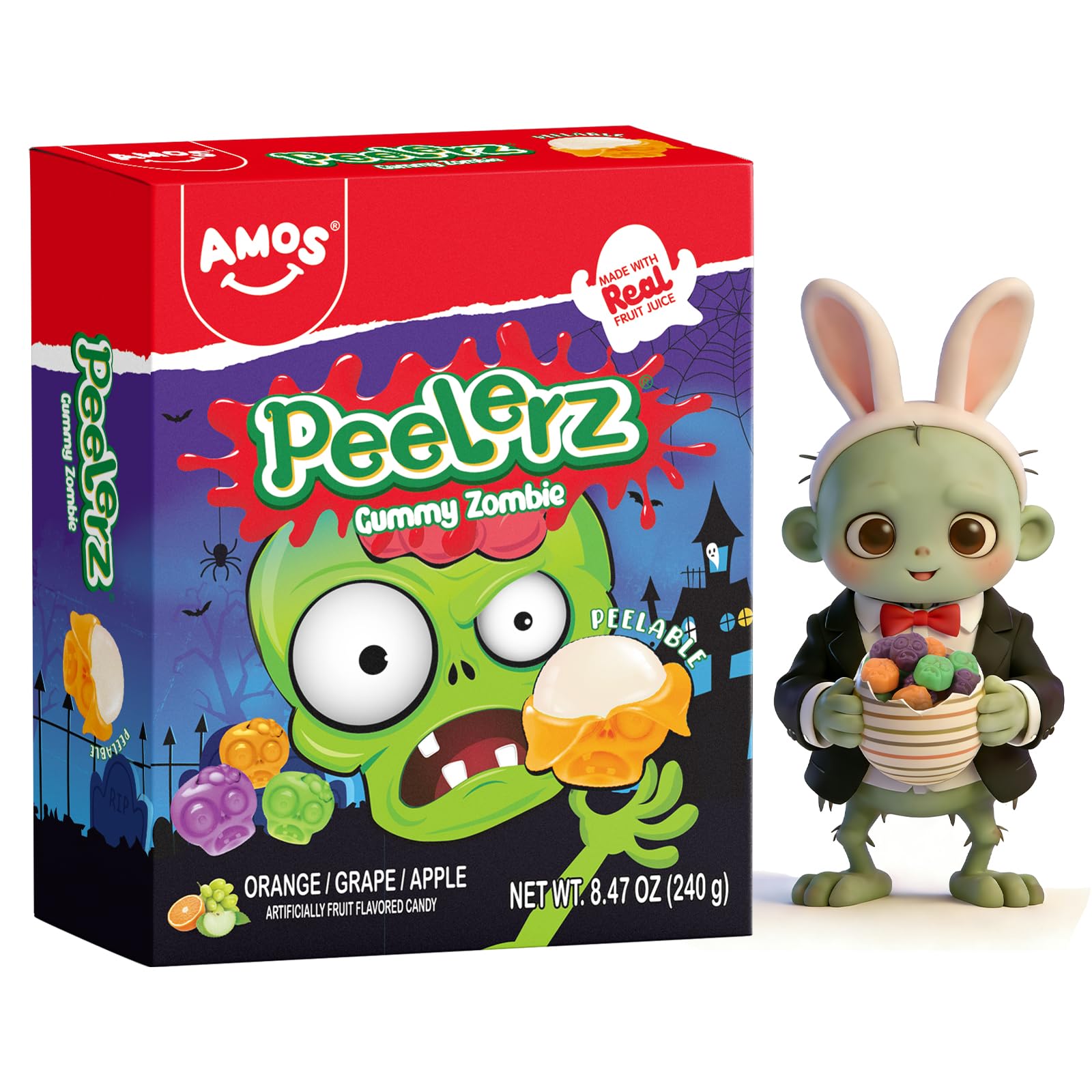 AMOS Peelerz 4D Zombie Gummy Candy Treats – Chewy & Tangy