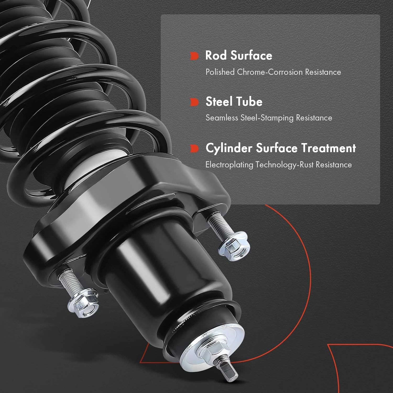 A-Premium Rear Struts Compatible with [FWD] Jeep Compass 2007-2010, Patriot 2007-2010 & Dodge Caliber 2007-2012 - 2x Replacement Suspension Complete Strut Assembly Shock with Coil Spring