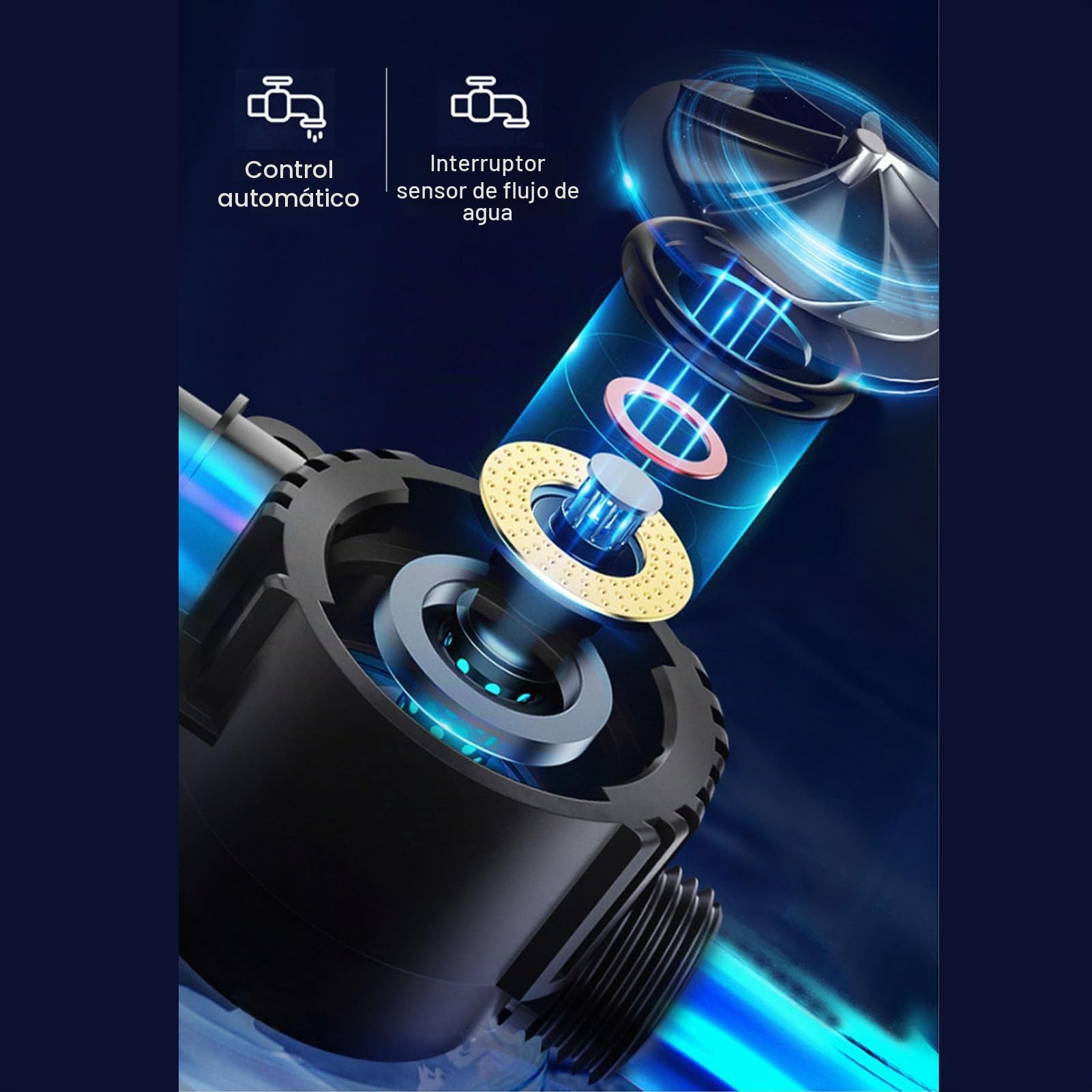 Luocute Bomba de Refuerzo de Presión de Agua DC Solar Alimentado 3 Velocidades Ajustables 100W-200W, 25L-35L / Min, Motor Tranquilo sin Cepillos para Baños de Baños, Aumenta la Presión (Enchufe de