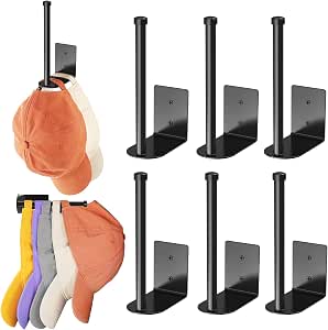 2-Packs Stainless Steel Hat Racks – Baseball Cap Organizer, Holds 30 Caps, Adhesive Or Drill Mount