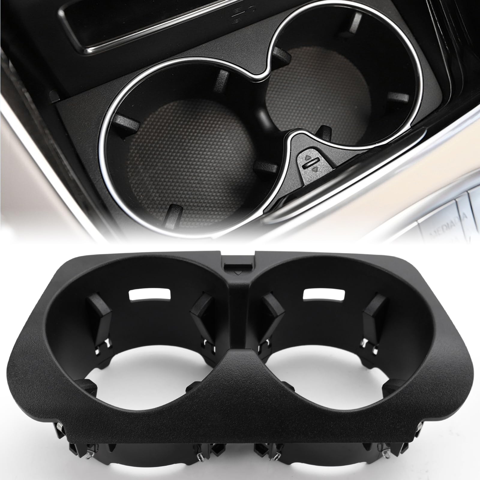Portabevande auto, A2056800691, porta bevande per console centrale W205, porta bicchieri per console centrale W213, porta console centrale per Mercedes Classe E (nero)