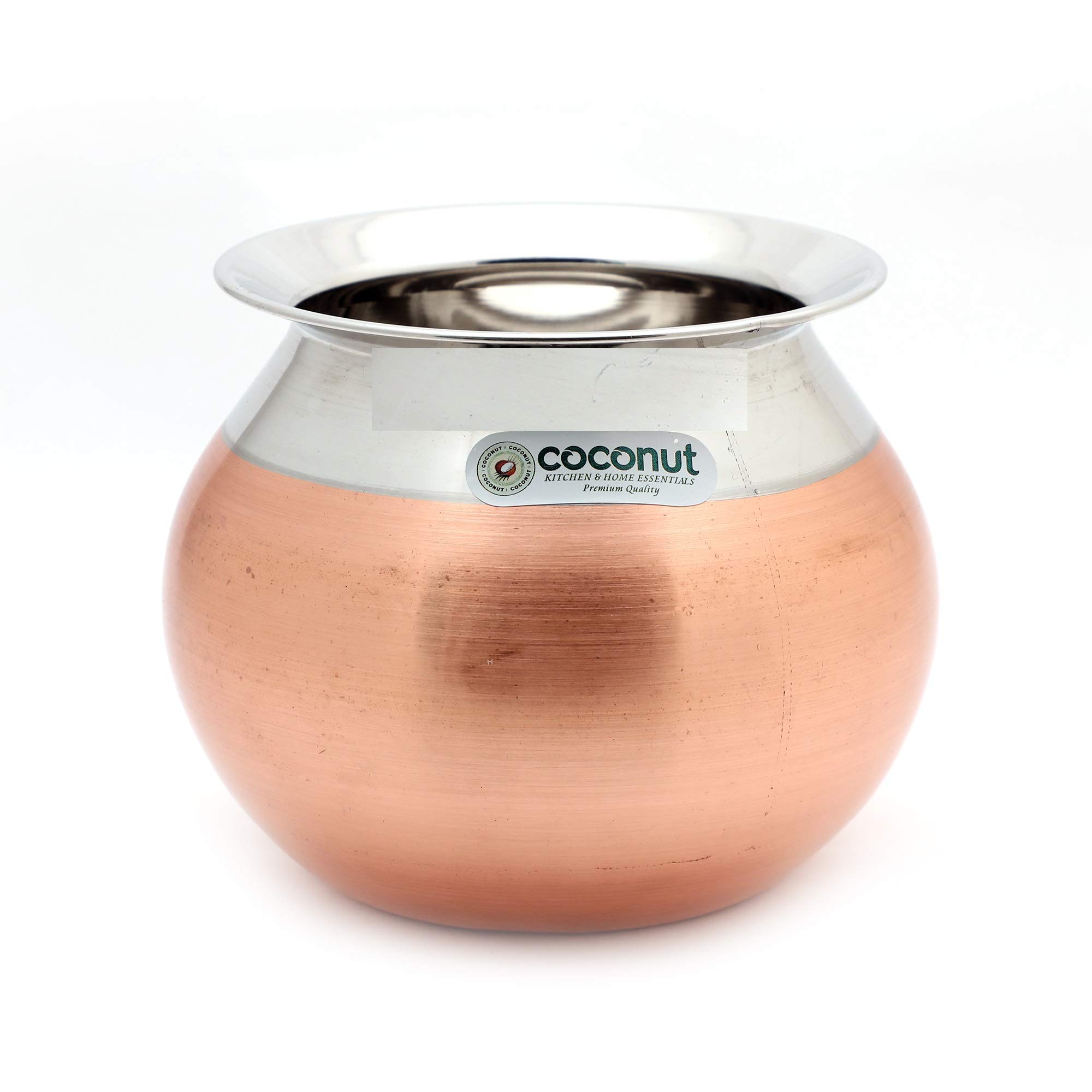 CoconutStainless Steel Copper Bottom Balloon/Cookware/Container/Tope- 1 Unit (Capacity - 1.5 Litre)
