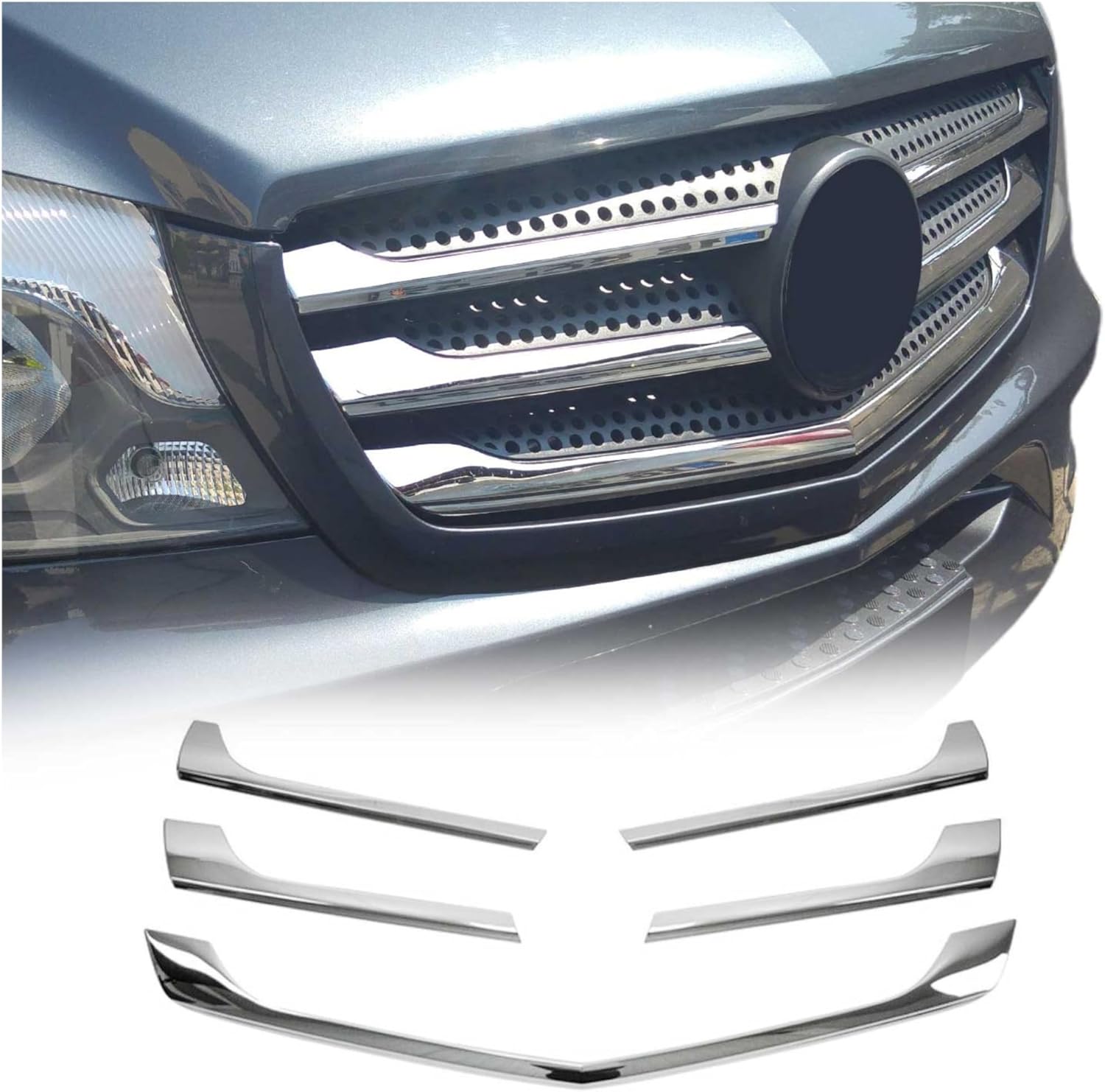OMAC Front Bumper Grill Trim for Mercedes Sprinter W906 2014-2018 Stainless Steel 5x