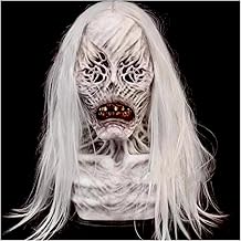 Guador Halloween Scary Mask Halloween Mask Latex Full Mask Horror Cosplay Masks White Hair Female Ghost Horror Mask Cosplay Costume Mask Halloween Mask Decorations Mask