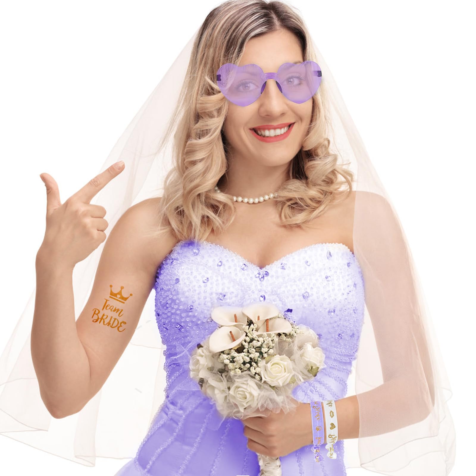 LACGO 33pcs Hen Party Accessories, Hen Do Accessories, Hen Party Decorations with Bride Team Wristband - Image 3