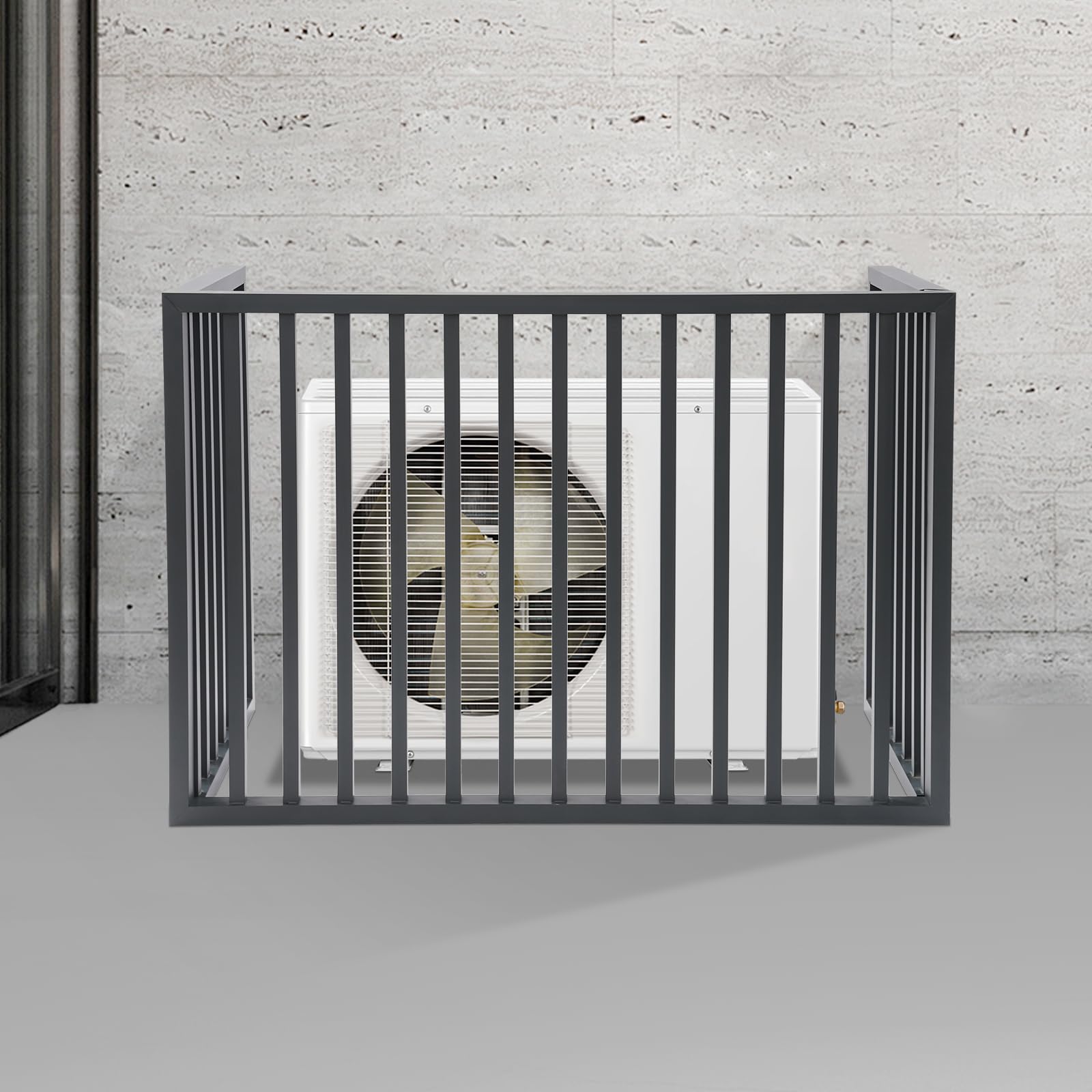 Valla de aire acondicionado, cubierta protectora de aleación de aluminio para aire acondicionado exterior, protección visual, cubierta 100 x 50 x 70 cm
