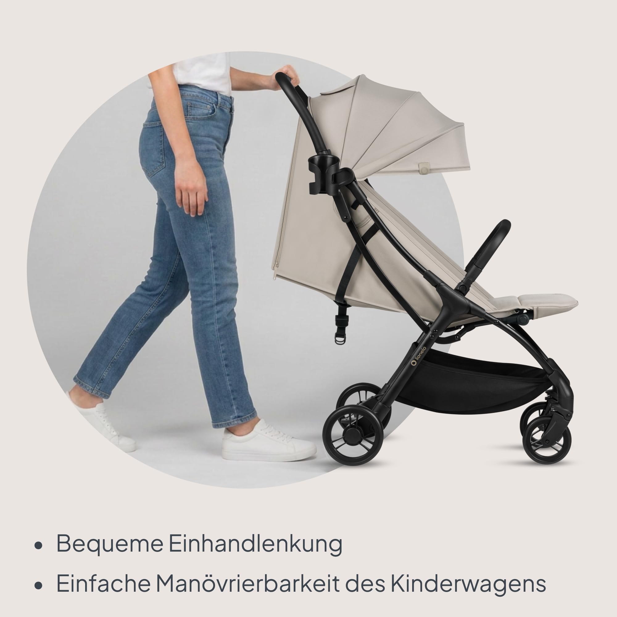 Lionelo Agia Reisebuggy Bis 22 kg, Leichter Buggy Kinderwagen ab 6 Monaten, Klein Zusammenklappbar mit Auto-Fold & Einhand-Faltung, Liegefunktion, Große Sitzfläche, Federung, Großer Einkaufskorb
