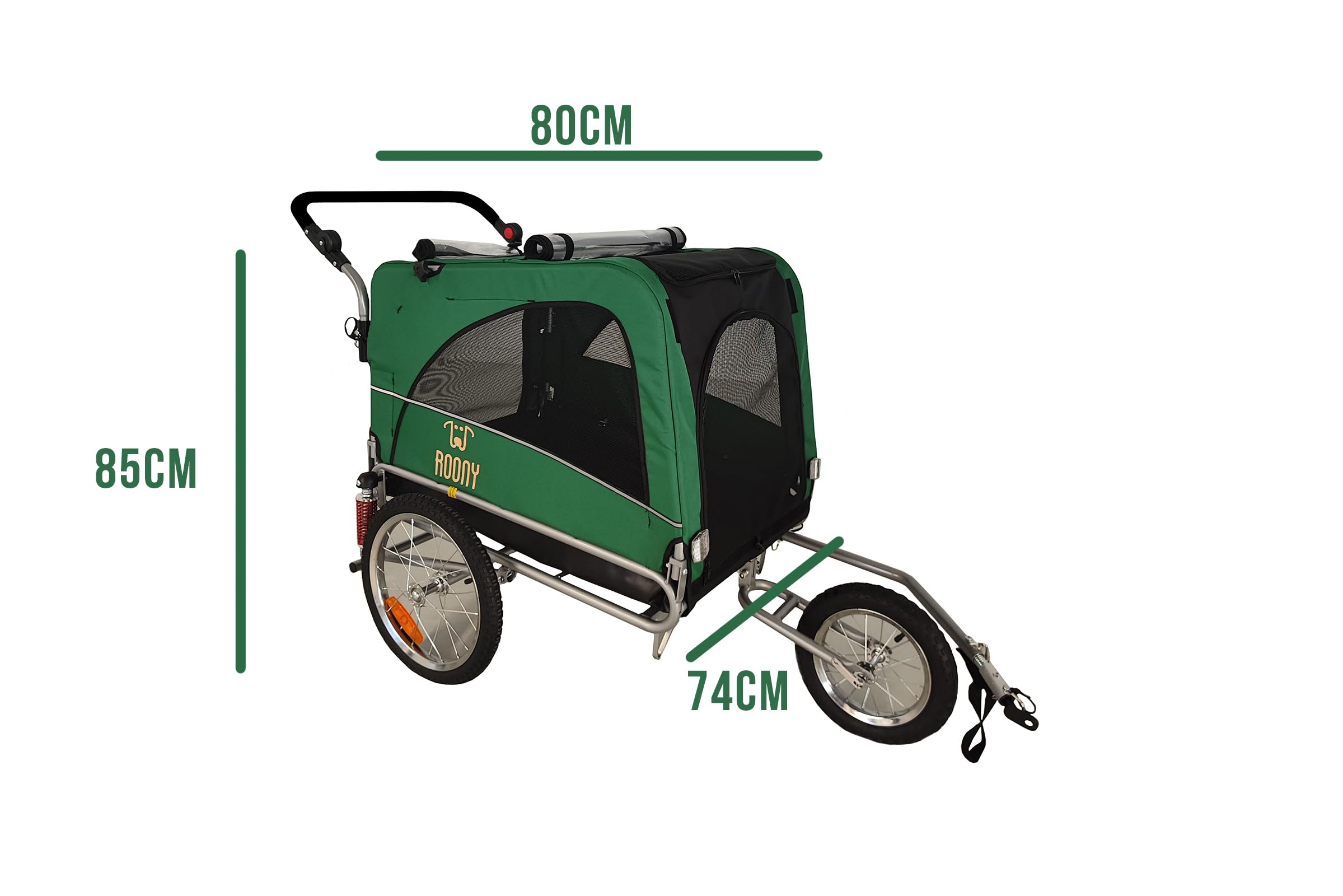 Remorque à vélo 2en1 pour Chien XL avec Suspension
