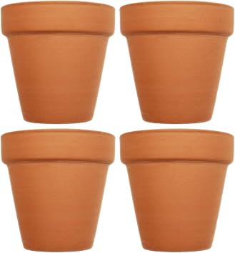 Black Duck Brand Set of 4 Terra Cotta Pots! Perfect for Vegetable or Flower Gardens! Measures - 3.75inx3.93in.d,x0.175in