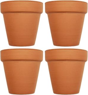 Set of 4 Terra Cotta Pots! Perfect for Vegetable or Flower Gardens! Measures - 3.75inx3.93in.d,x0.175in