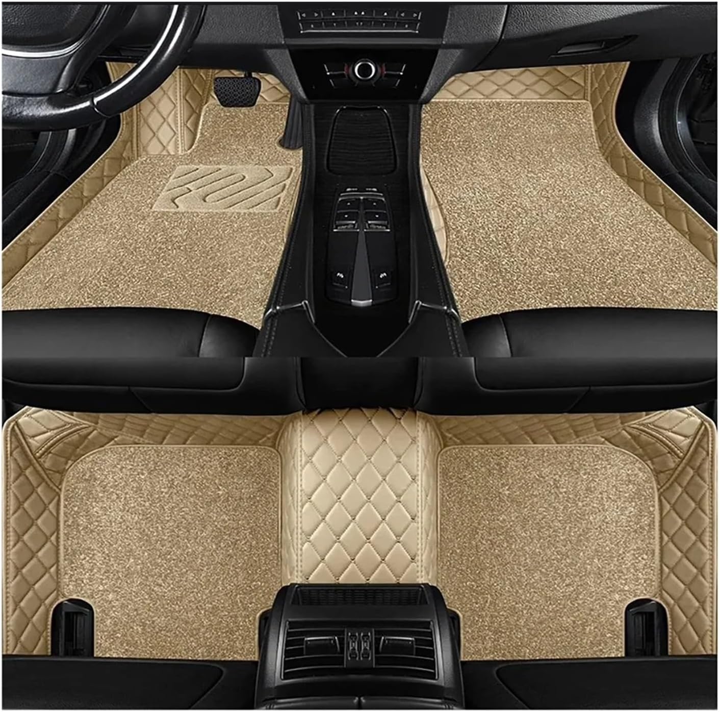 Double Layer Custom Car Floor Mats For Lexus ES ES200 ES250 ES300 ES300h ES350 2013-2025 Auto Foot Mats Carpets(A-beige)