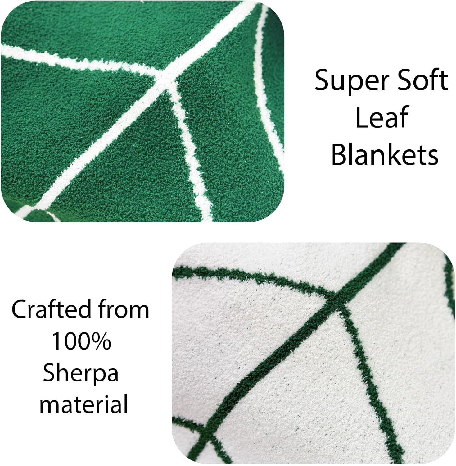 Leaf Sherpa Blanket Small – Soft Throw for Sofa & Bed | Ultra-soft fleece, botanical leaf design, cozy gift for friends,family