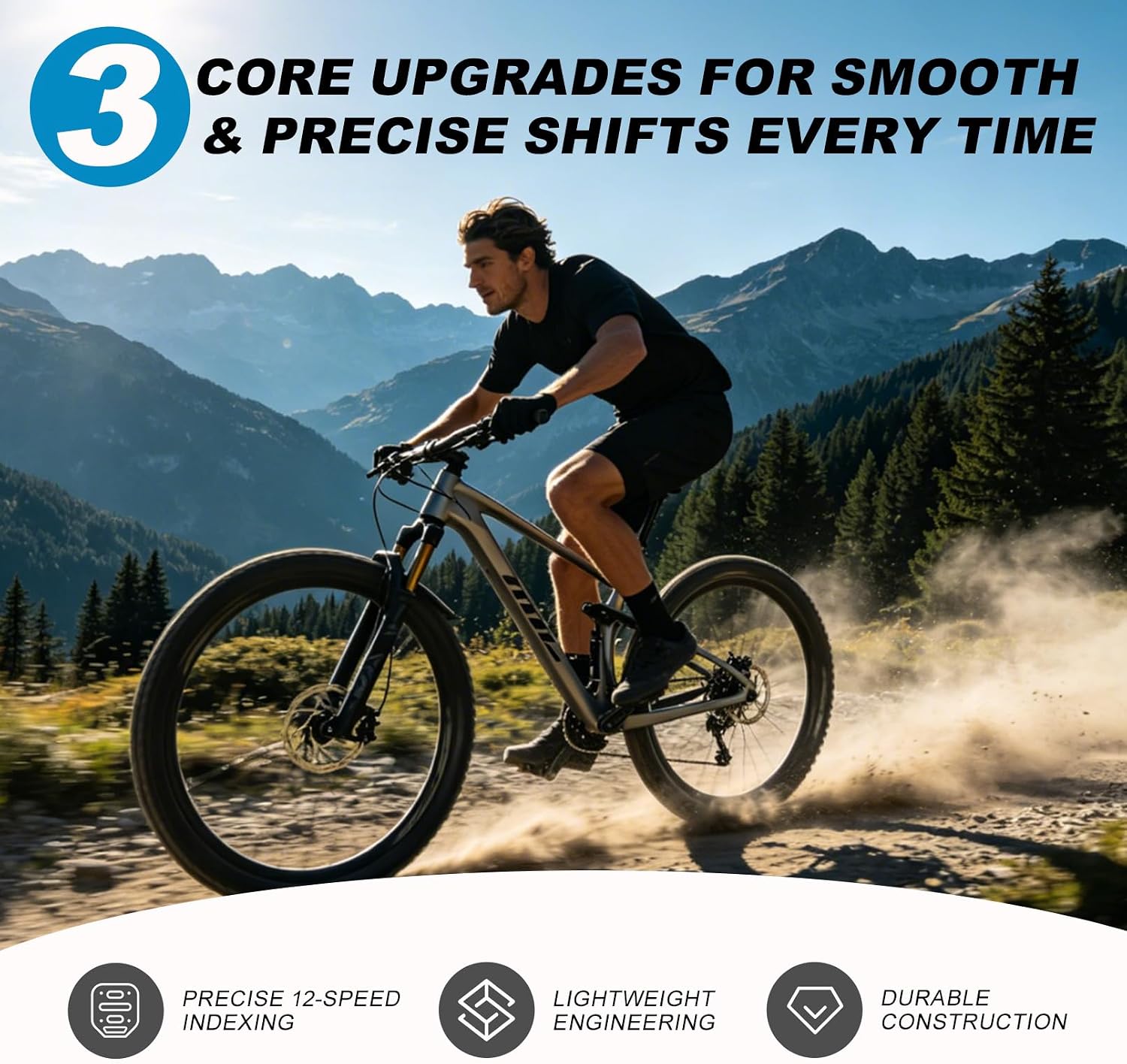 VERKSTAD Bike Shifter M6100 12 Speed Right Thumb Gear Shifter MTB Commuter | Smooth, precise shifting and a clean, adjustable handlebar layout