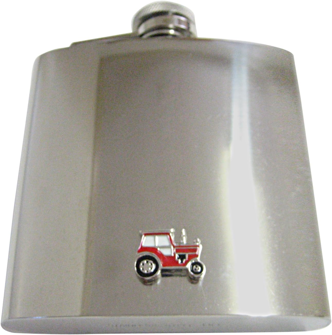 Kiola Designs Red Classic Farm Tractor 6 Oz. Stainless Steel Flask
