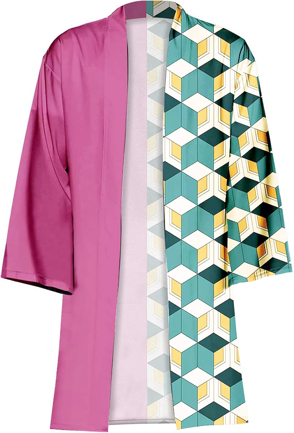 PartyCos Kamado Tanjirou Kimono with Earring Tomioka Giyuu Zenitsu Robes Cloak Halloween Cosplay Costume Anime Cardigan : Clothing, Shoes & Jewelry