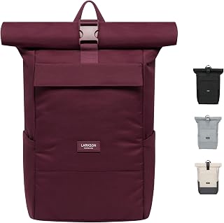 Zaino Roll Top Uomo Donna - No 4 - Zainetto per Lavoro, Viaggio, Università - Porta Pc 16 Pollici - Materiale Sostenibile - Impermeabile