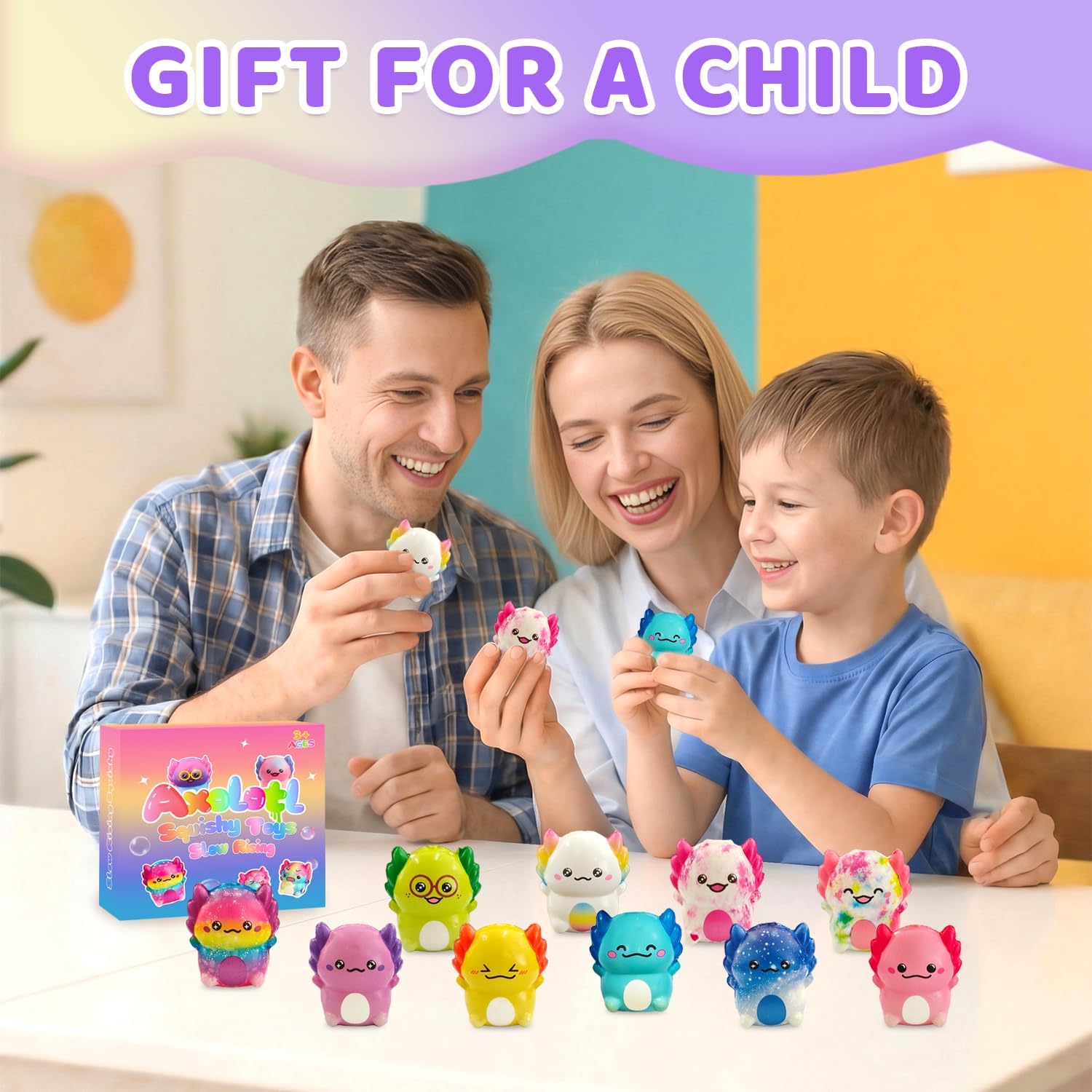 20Pack Axolotl Slow Squishy Toys, Axolotl Gifts for Kids Party Favors, Goodie Bag Stuffers, Easter Egg Fillers, Treasure Box Toys for Classroom Prizes, Holiday and Birthday Gifts for Boys & Girls