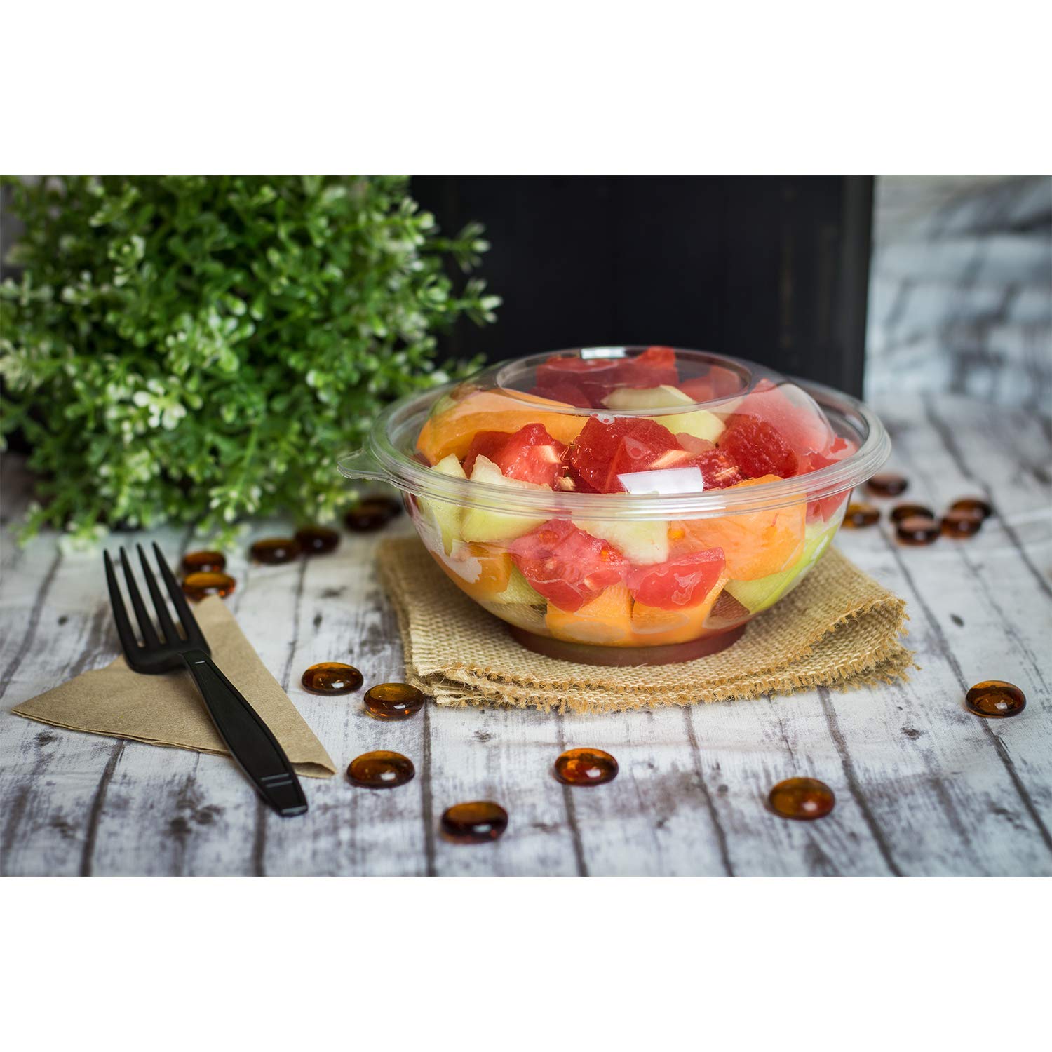 Karat FP-BR24-PET 24 oz Pet Salad Bowl - Clear (Case of 300)
