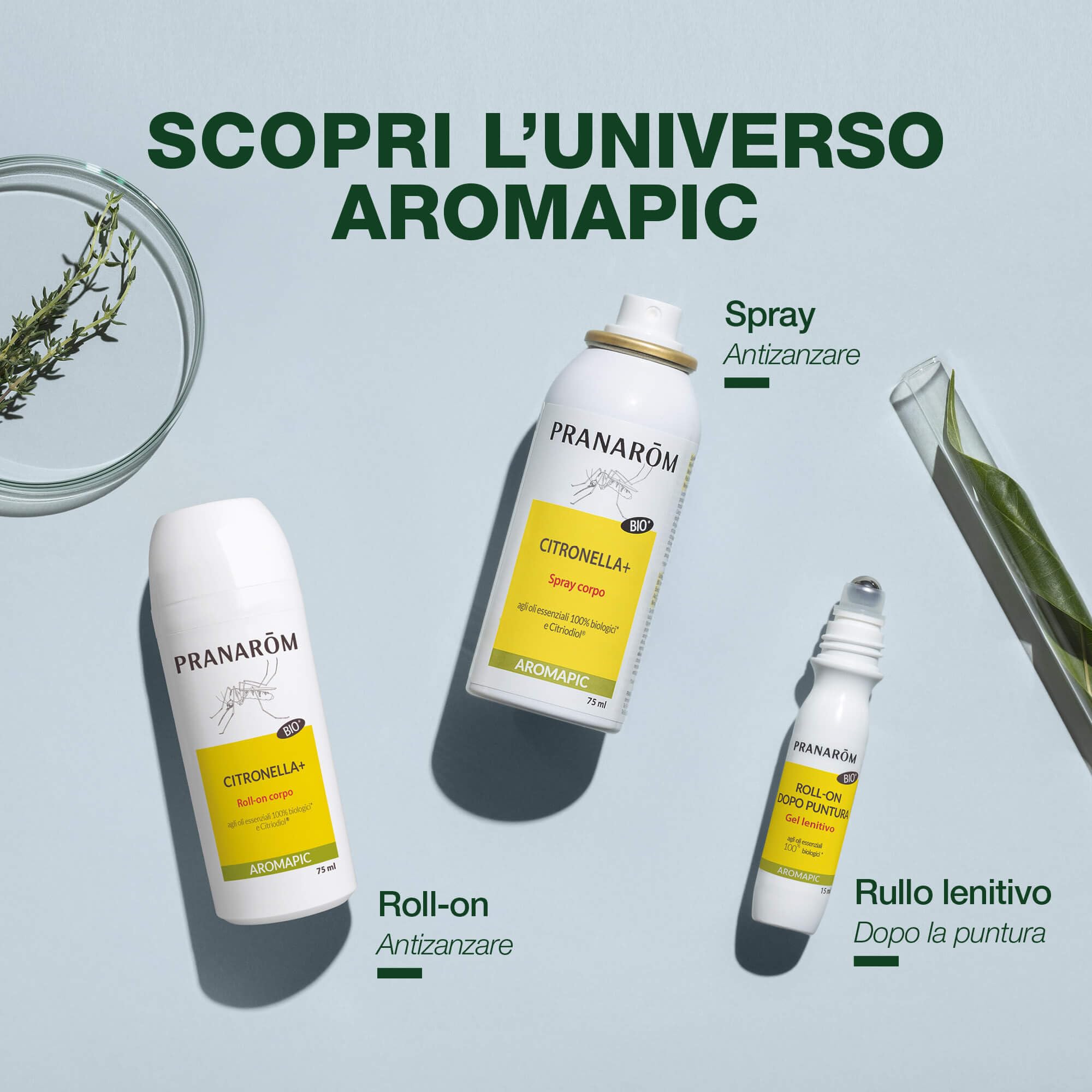 Pranarôm - Aromapic - Roll-on Dopopuntura BIO per un Sollievo Immediato, con Lavanda spica e Menta selvatica - Adatto Ai Bambini Dai 3 Anni In Su - 15ml