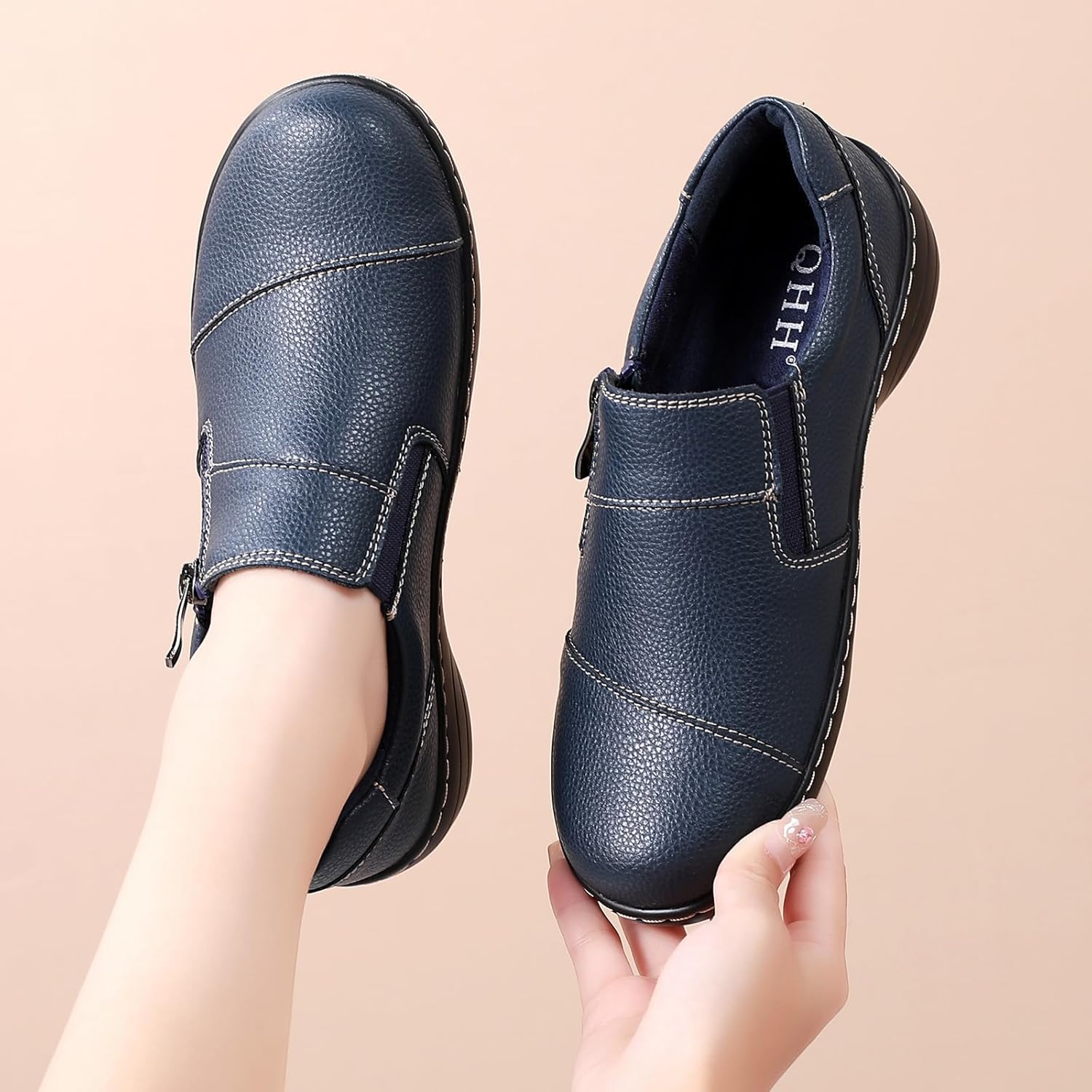 Loafers for Women Women's Loafers & Slip-Ons Zipper Walking Flats Casual Shoes Orthopedic Shoes Comfortable Dress Shoes Office Work Shoes - Image 7