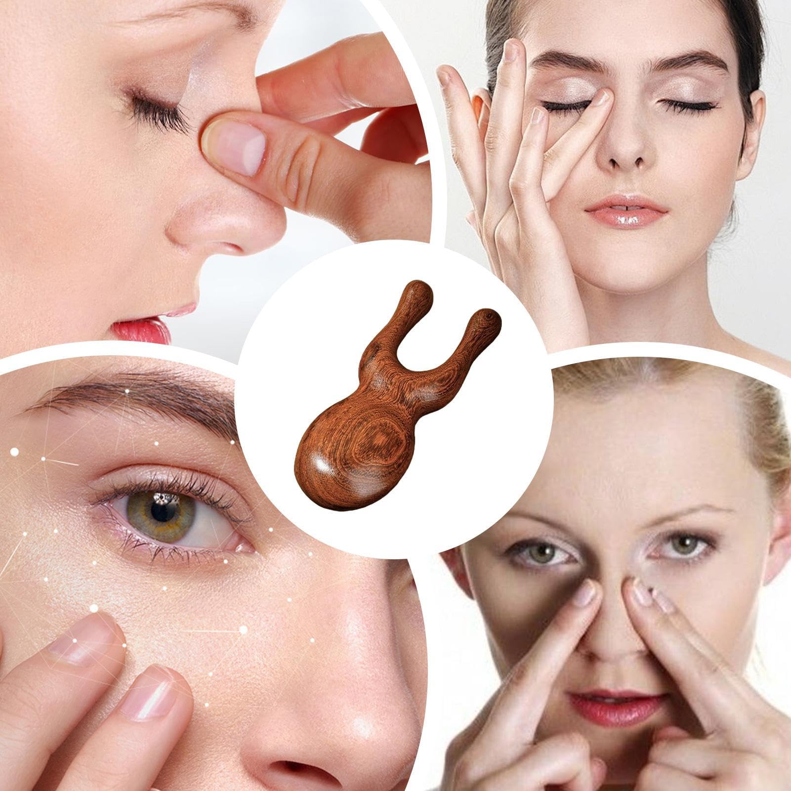 Sandelholz-Haarkamm, Tragbares Gesichtsmassage-Werkzeug, Gesichtsmassagegerät Für Ohren, Nase, Gesicht Und Augen, Verbessern Sie Die Durchblutung, Kopfhautmassage Für Männer Und Frauen