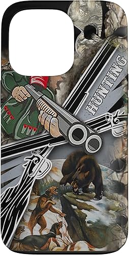 Funda para iPhone 13 Pro de caza de osos con perro