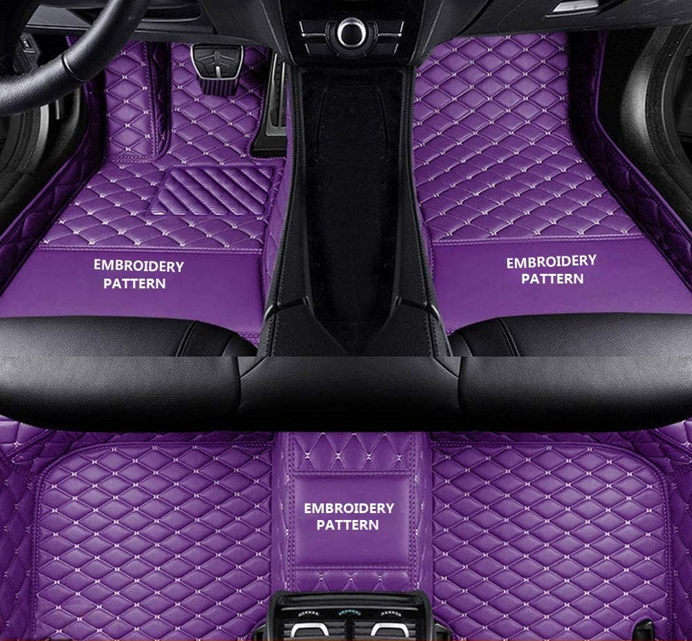 Custom Making Car Floor Mats for 99% Sedan SUV Sports Car Full Coverage Cute Men Women Pads Protection Non-Slip Leather Floor Liners (Black Red)