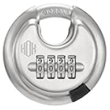 HOX Boron Shackle Combination Disc Lock, 70mm Stainless Steel Body, Heavy-Duty Weather-Resistant and Anti-Cut Padlock for Storage Units, Garages, Sliding Doors, and Cabinets (1 Pack)